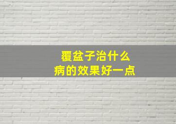 覆盆子治什么病的效果好一点