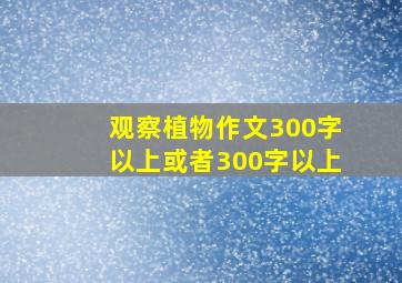 观察植物作文300字以上或者300字以上