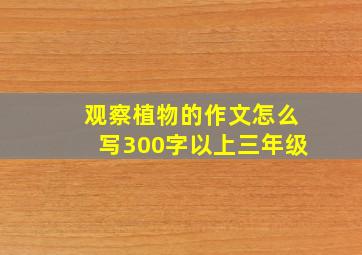 观察植物的作文怎么写300字以上三年级