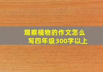 观察植物的作文怎么写四年级300字以上