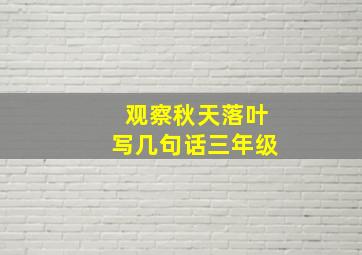 观察秋天落叶写几句话三年级