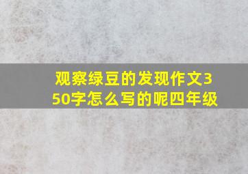 观察绿豆的发现作文350字怎么写的呢四年级