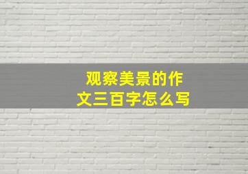 观察美景的作文三百字怎么写