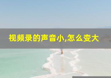 视频录的声音小,怎么变大