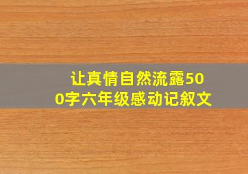 让真情自然流露500字六年级感动记叙文