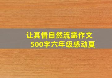 让真情自然流露作文500字六年级感动夏