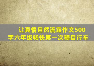 让真情自然流露作文500字六年级畅快第一次骑自行车