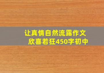 让真情自然流露作文欣喜若狂450字初中