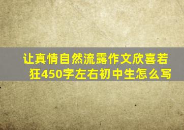 让真情自然流露作文欣喜若狂450字左右初中生怎么写