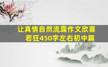 让真情自然流露作文欣喜若狂450字左右初中篇