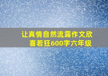 让真情自然流露作文欣喜若狂600字六年级