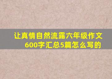 让真情自然流露六年级作文600字汇总5篇怎么写的