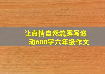 让真情自然流露写激动600字六年级作文