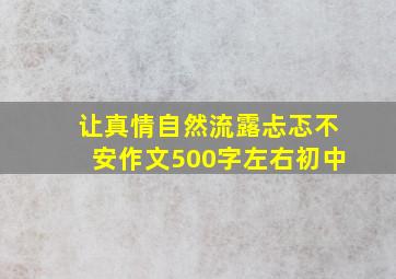 让真情自然流露忐忑不安作文500字左右初中