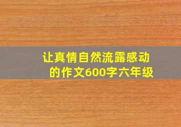 让真情自然流露感动的作文600字六年级