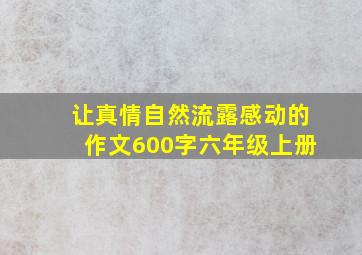 让真情自然流露感动的作文600字六年级上册