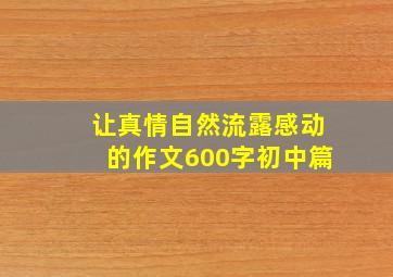 让真情自然流露感动的作文600字初中篇