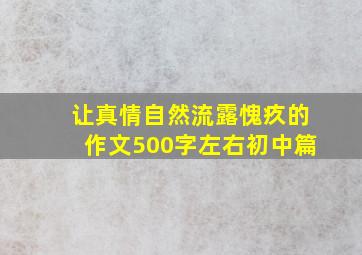 让真情自然流露愧疚的作文500字左右初中篇