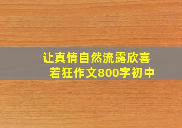 让真情自然流露欣喜若狂作文800字初中