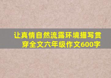 让真情自然流露环境描写贯穿全文六年级作文600字