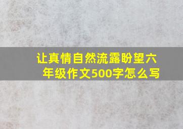 让真情自然流露盼望六年级作文500字怎么写