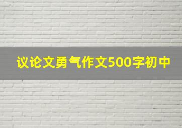 议论文勇气作文500字初中