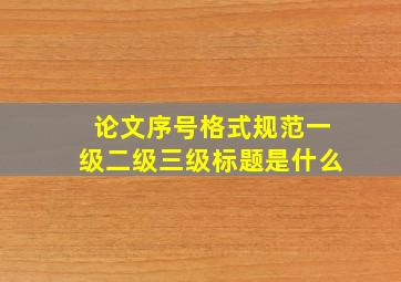 论文序号格式规范一级二级三级标题是什么