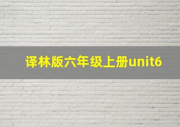 译林版六年级上册unit6