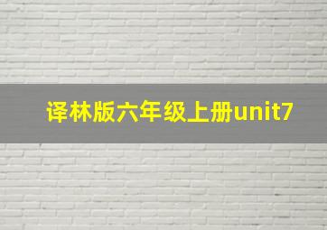 译林版六年级上册unit7