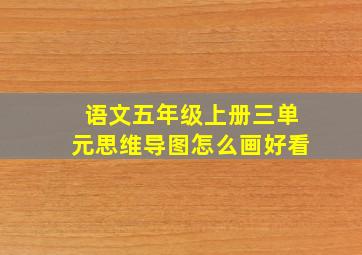 语文五年级上册三单元思维导图怎么画好看