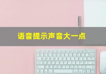 语音提示声音大一点