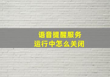 语音提醒服务运行中怎么关闭