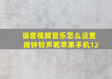 语音视频音乐怎么设置闹钟铃声呢苹果手机12