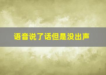 语音说了话但是没出声