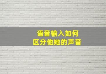 语音输入如何区分他她的声音