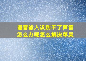 语音输入识别不了声音怎么办呢怎么解决苹果