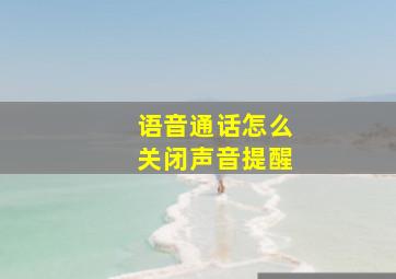 语音通话怎么关闭声音提醒