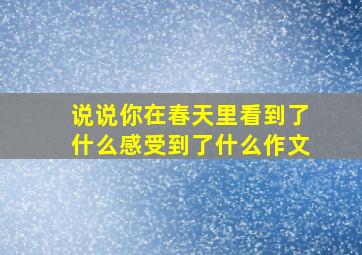 说说你在春天里看到了什么感受到了什么作文