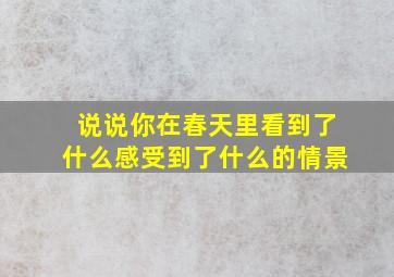 说说你在春天里看到了什么感受到了什么的情景