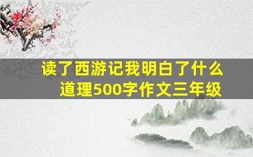 读了西游记我明白了什么道理500字作文三年级