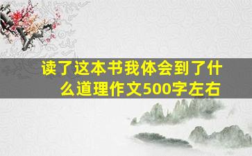 读了这本书我体会到了什么道理作文500字左右