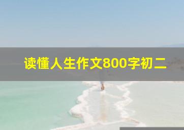 读懂人生作文800字初二