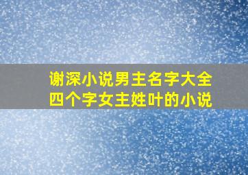 谢深小说男主名字大全四个字女主姓叶的小说