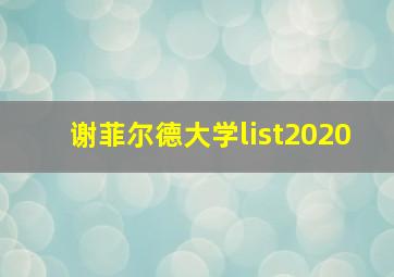 谢菲尔德大学list2020