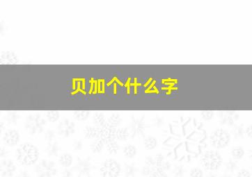 贝加个什么字