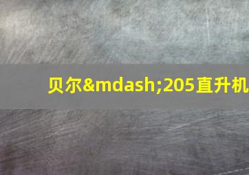 贝尔—205直升机