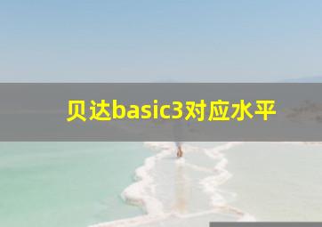 贝达basic3对应水平