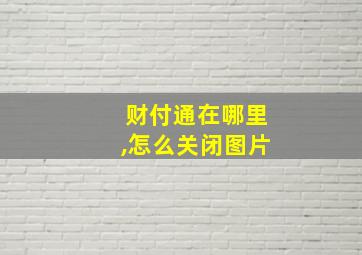 财付通在哪里,怎么关闭图片