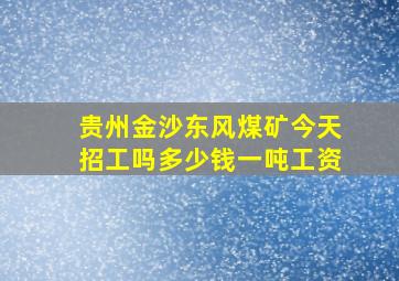 贵州金沙东风煤矿今天招工吗多少钱一吨工资