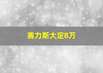 赛力斯大定8万